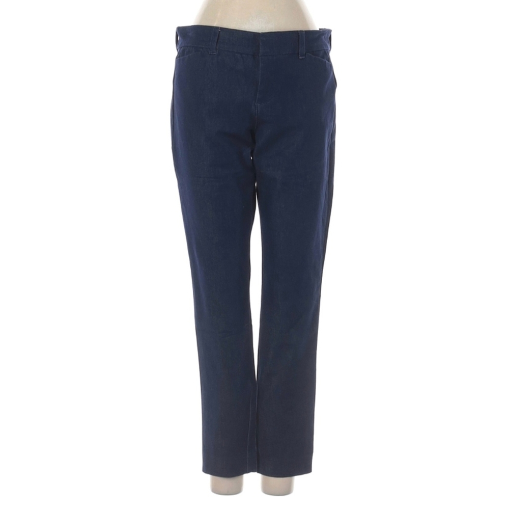 Old Navy Straight Leg Dark Wash Zip Denim Jegging Cotton Blue 4